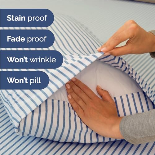Split King Size 5 Piece Sheet Set (43 - Blue Stripes 2 / Split King Size)