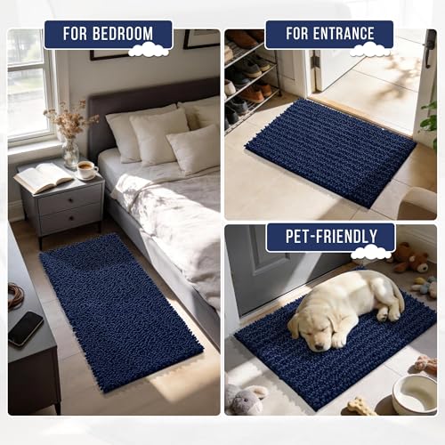 Long Bathroom Rugs Non Slip Washable 44x24 Inch (7.35 Sq Ft)