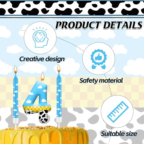13PCS Toy Inspire Game Story Birthday Candles Set for Kids (Blue+White+Yellow+Black / 4)