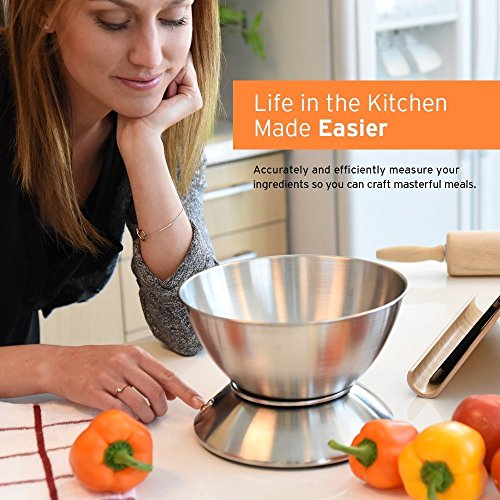 Food Scale with Bowl (Stainless Steel-Silver / 11lb / 11lb)