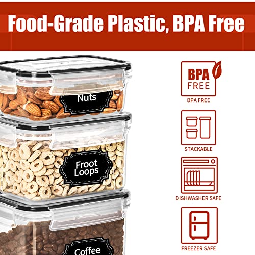30 Pack Airtight Food Storage Containers for Organizers and Storage (Black-30 Piece)