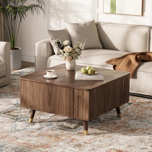 Square Lift Top Coffee Table with Storage for Living Room