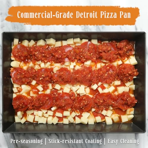 14 x 10 x 2.5 inch Detroit Pizza Pan (Black Pizza Pan-14 x 10 x 2.5 Inch)