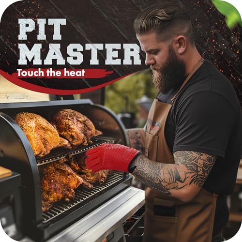 XL Silicone Smoker Oven Gloves (Red / X-Large)