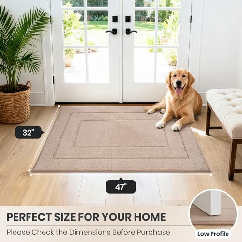 Dirt Trapping Door Mat Indoor Entrance (Beige / 32" X 47" (Rectangular))