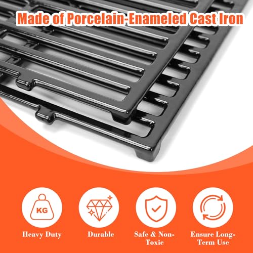 17.5 Inch Porcelain Grill Grates for Weber Spirit 200 Series Grills (17.5" x 10.2" – 2 Pack)