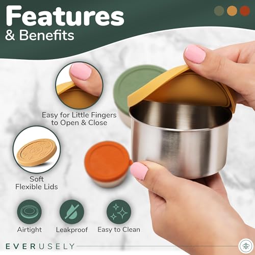 Stainless Steel Snack Containers (Muted)
