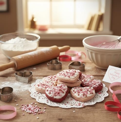 Valentine Sprinkles for Baking (Red, pink, white)