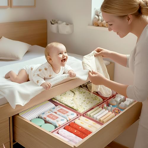 Drawer Organizer Clothes (Pink / 16 Pack)