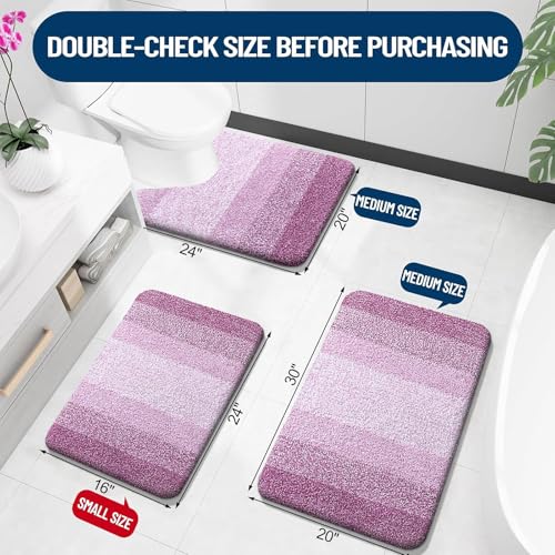 Luxury Toilet Rugs U (24" X 20" Contour Rug / Pinkish-purple)