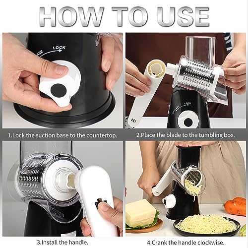 Rotary Cheese Grater Hand Crank Cheese Shredder