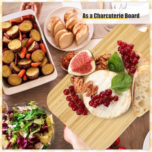 6 Pcs Bamboo Cutting Boards Bulk Thicken for Chopping Serving (15 x 7 inches)