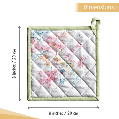 Pot Holders 100% Cotton Potholders (102 - Paradise Island / 8" x 8" (Pot Holder Pack of 1))