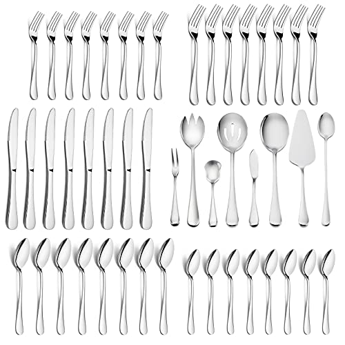48 Pieces Silverware Set with Serving Utensils (48 Pieces)