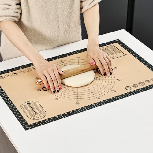 Silicone Pastry Mat Extra Large with Measurements 26''x16'' for Reusable