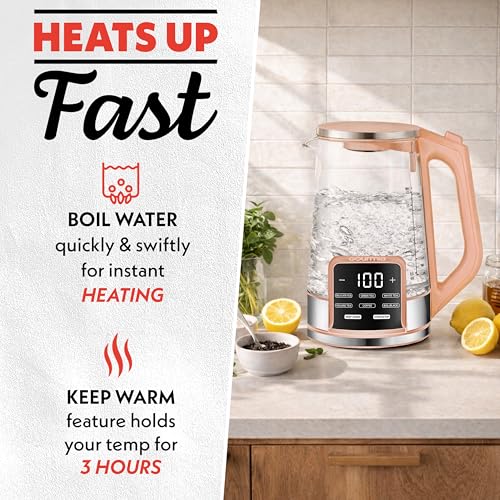 Electric Glass Kettle (Peach)
