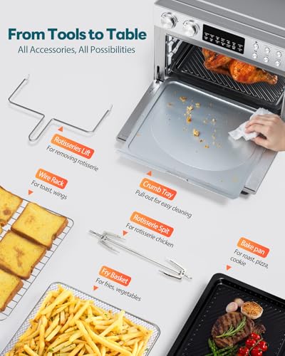 28QT Air Fryer Toaster Oven Combo (Stainless Steel)