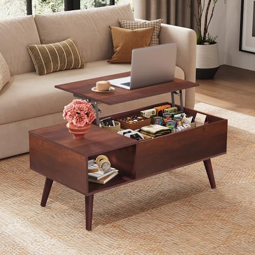 Lift Top Coffee Table with Hidden Storage (Aged Espresso / 39")