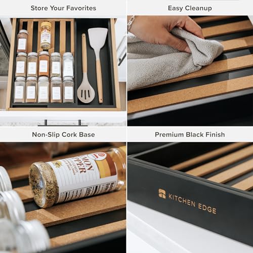 Expandable Spice Drawer Organizer (Black Bamboo)