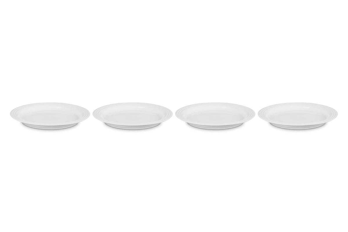 Stoneware Set of 4 Dinner Plates (White)