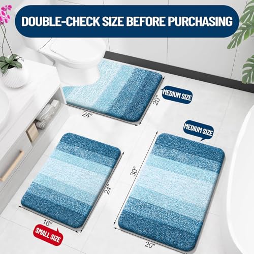 Luxury Toilet Rugs U (24" X 20" Contour Rug / Peacock Blue)
