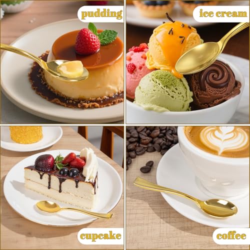 300PCS Plastic Gold Mini Spoons (Gold / Mini Spoons)