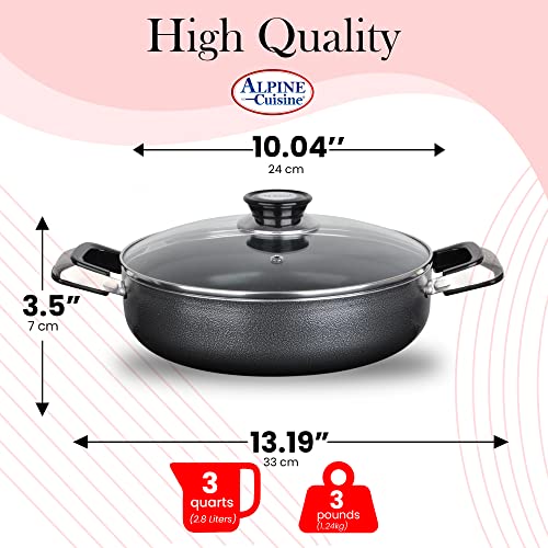 3 Quart Non stick Caldero Stock Pot with Tempered Glass Lid and Carrying Handles (3-Quart Caldero / Standard Packaging)