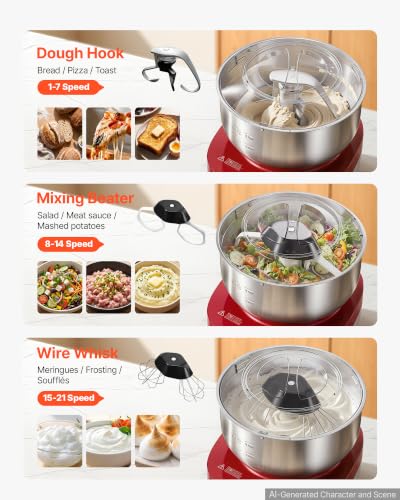 5.3 Qt Electric Dough Maker 500W Stand Mixer (5.3 QT)