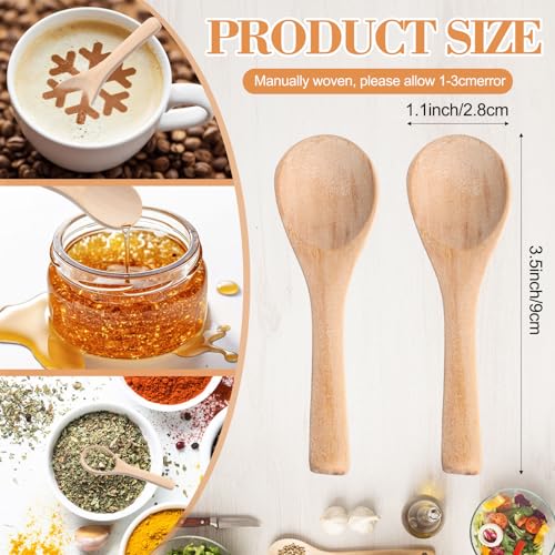 200 Pcs Small Wooden Spoons (Light Wood)