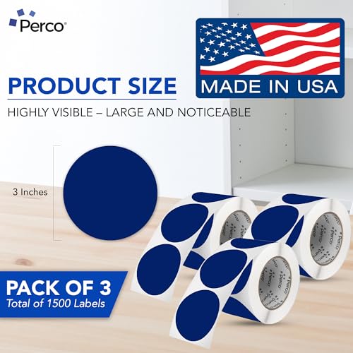Dark Blue Perforated Round Circle Dot Sticker 3 (Blue - Dark / 3 Inch)