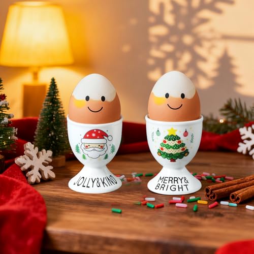 Christmas Ceramic Egg Cups (Xmas)