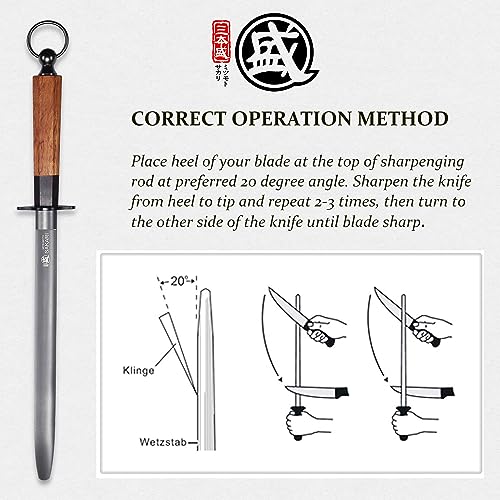 12 Inch Flat Honing Steel for Knives (Flat Sharpening Rod / 12 inch)