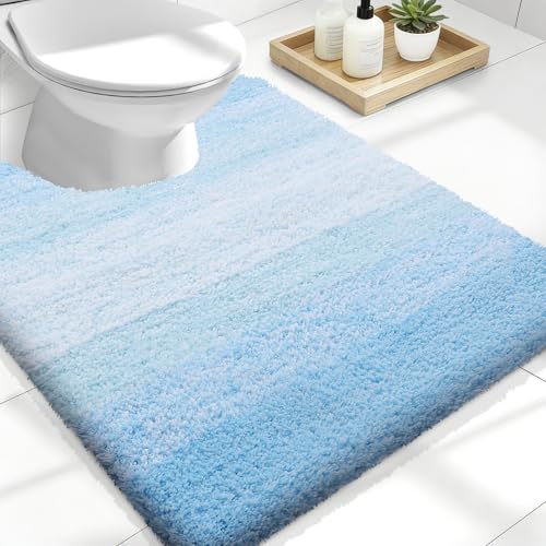 Luxury Toilet Rugs U (24" X 20" Contour Rug / Sky Blue)