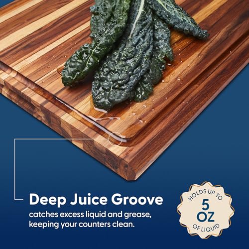 Highland Teak Wood Extra Large Cutting Board 23x17x1.5" (Highland | Teak | Edge Grain)