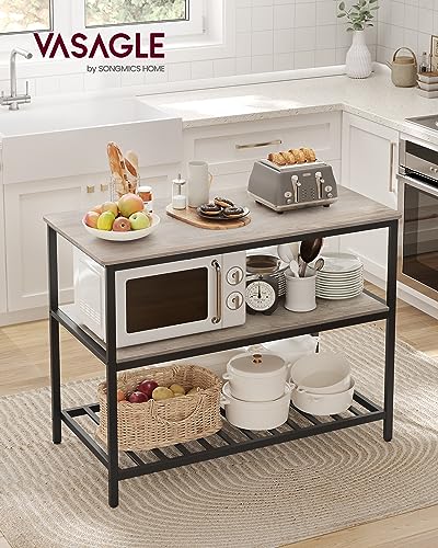 Kitchen Island with 3 Shelves