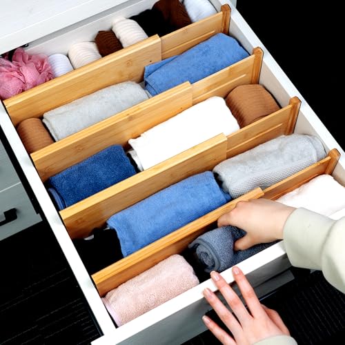 Bamboo Drawer Organizer (Natural / 4"H, Small)