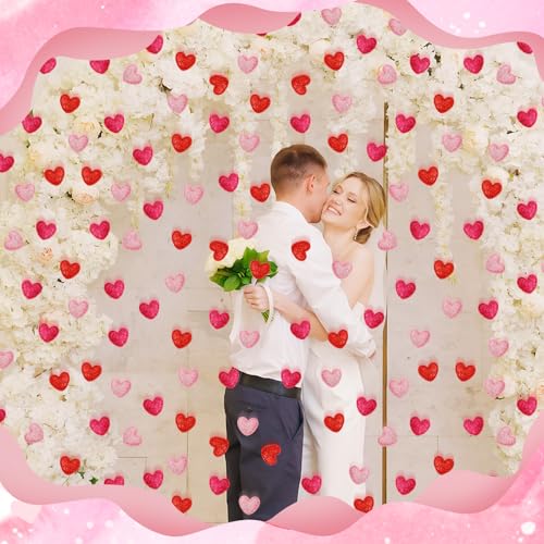 500 Pcs Red Rose Pink Valentine's Day Confetti Glitter Decor (Rose Red Pink)