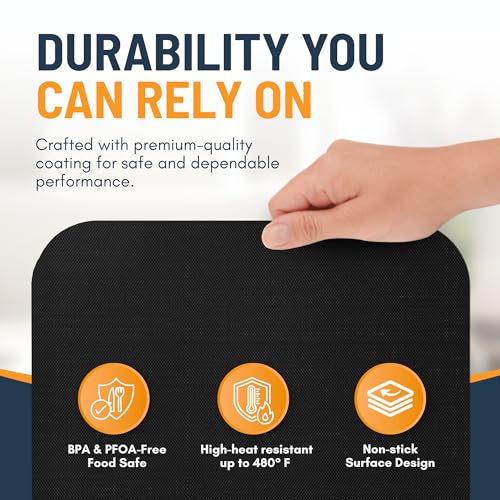 Toaster Oven Liners for Bottom of Oven (2 Pack / Black)