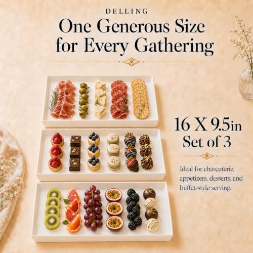 16 Inch Large Serving Platters Set of 3 (3 Count)