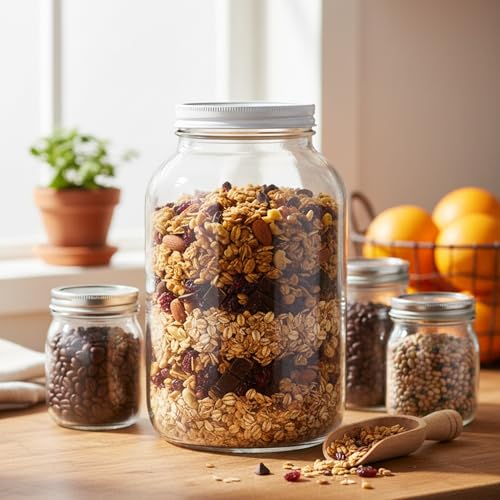 1 Gallon Glass Jar with Lid (White Lid / 1 Gallon)
