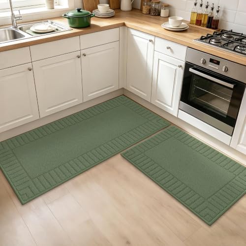 Kitchen Rugs Non Slip Washable 2PCS