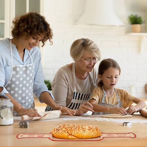 Silicone Sourdough Bread Sling Mat (2Pcs Oval+Round Red)