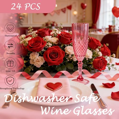 24 Pack Plastic Champagne Flutes (24 Count)