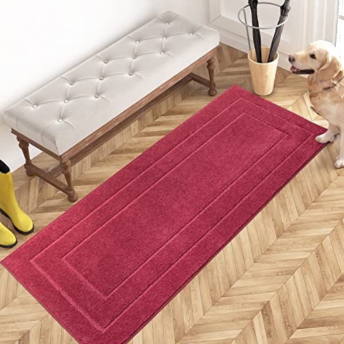 Hallway Runner Rug (Burgundy Red / 24" X 59" (Runner))