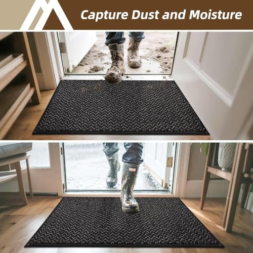 Dirt Trapper Door Mat 20"x32" Non Slip Washable Black (4.44 Sq Ft)