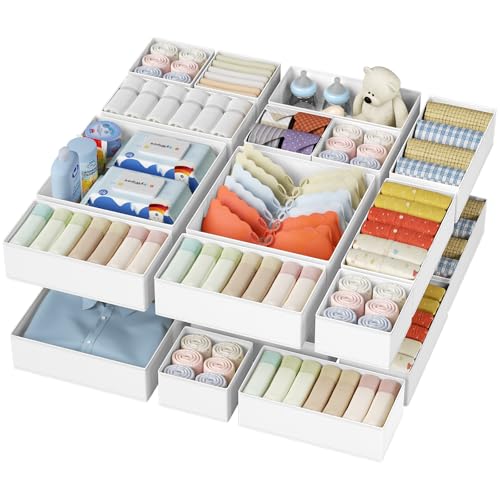 Drawer Organizer Clothes (White / 20 Pack)