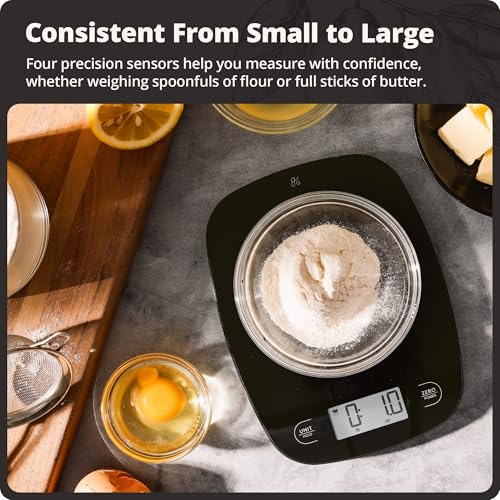 Food Scale Slim & Compact Build (Black Glass)