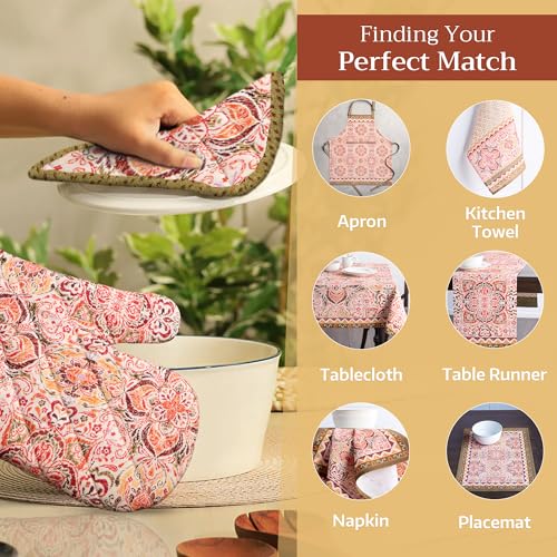 Pot Holders 100% Cotton Potholders (036 - Damask / 8" x 8" (Pot Holder Pack of 1))