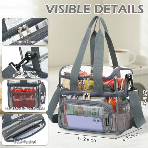 Clear Bag Double Decker for Stadium Events With Shoulder Strap for Women