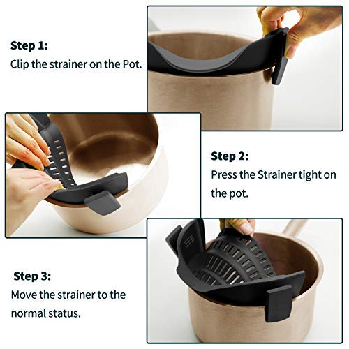 Clip On Strainer Silicone for All Pots